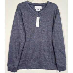 NWT Mizzen Main Sweater Mens XXL Blue Gray V-Neck Golf Preppy Trim Fit USA Made